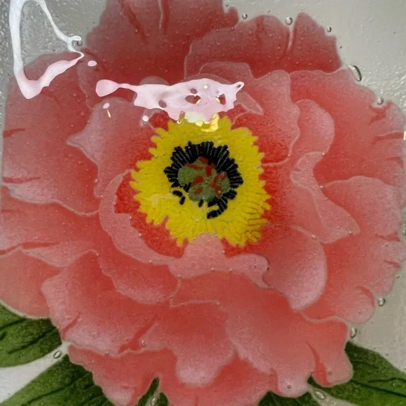 Vibrant Pink Peony Glass Art by Peggy Karr - Picture 2 of 14